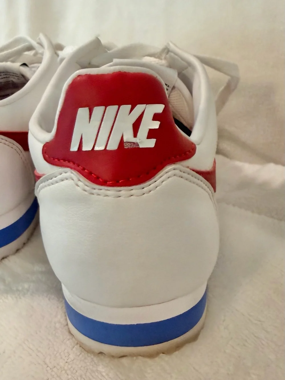 Nike White Red Blue Classic Cortez-Style Athletic Shoes - Forest Gump